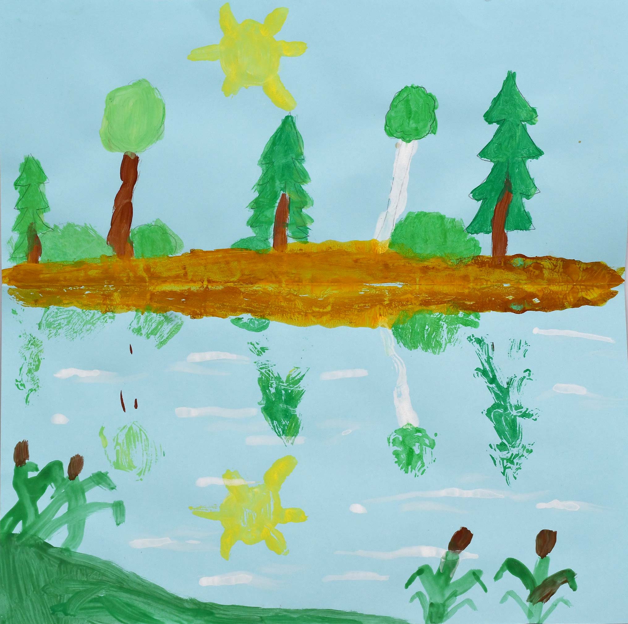 Čestné uznání – Julie Kovandová (8 let), Zrcadlení v rybníčku